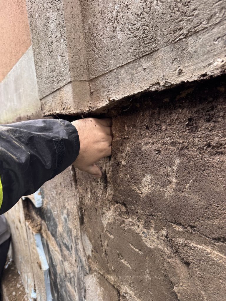 Foundation crack before repair