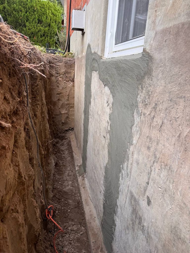 Basement crack repair after